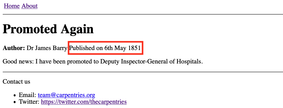 Image of rendered date